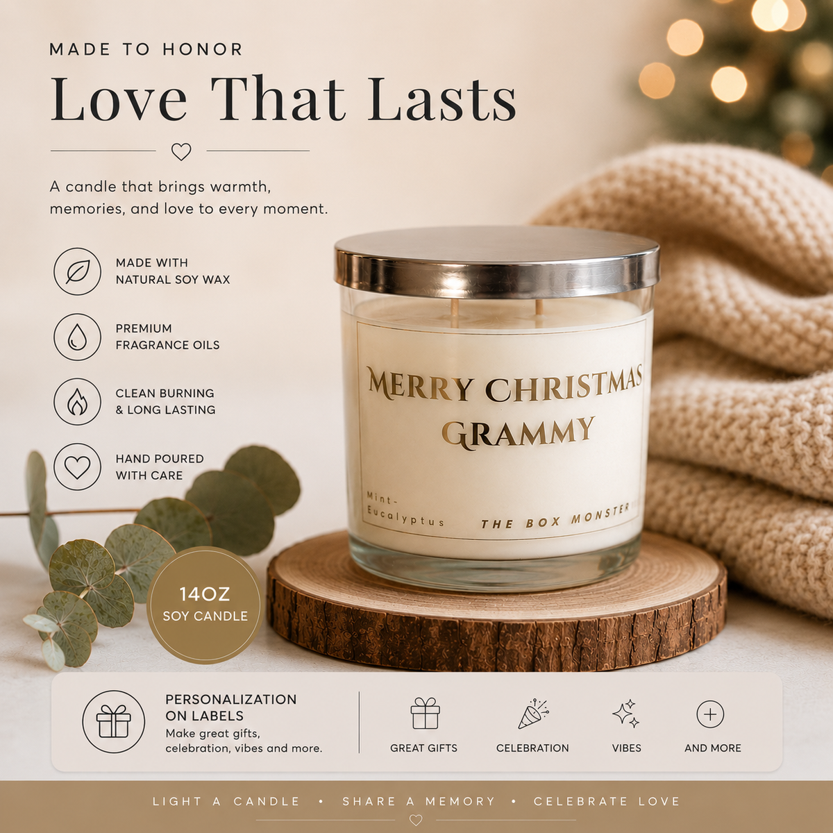 14oz Soy Candles -Personalized