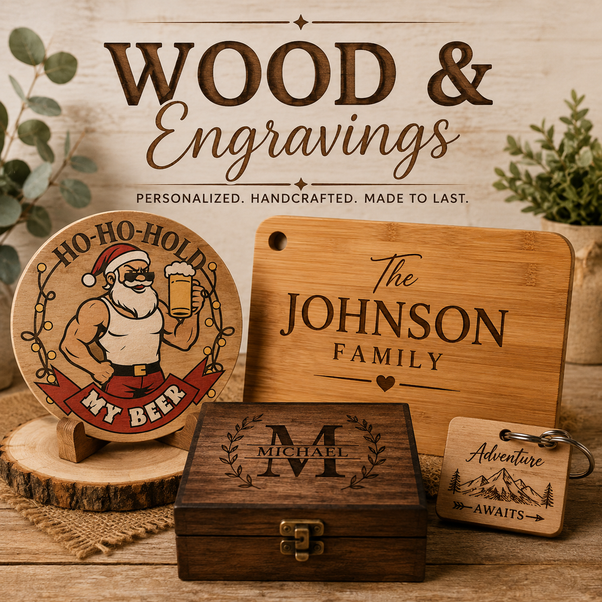 Wood & Engraved