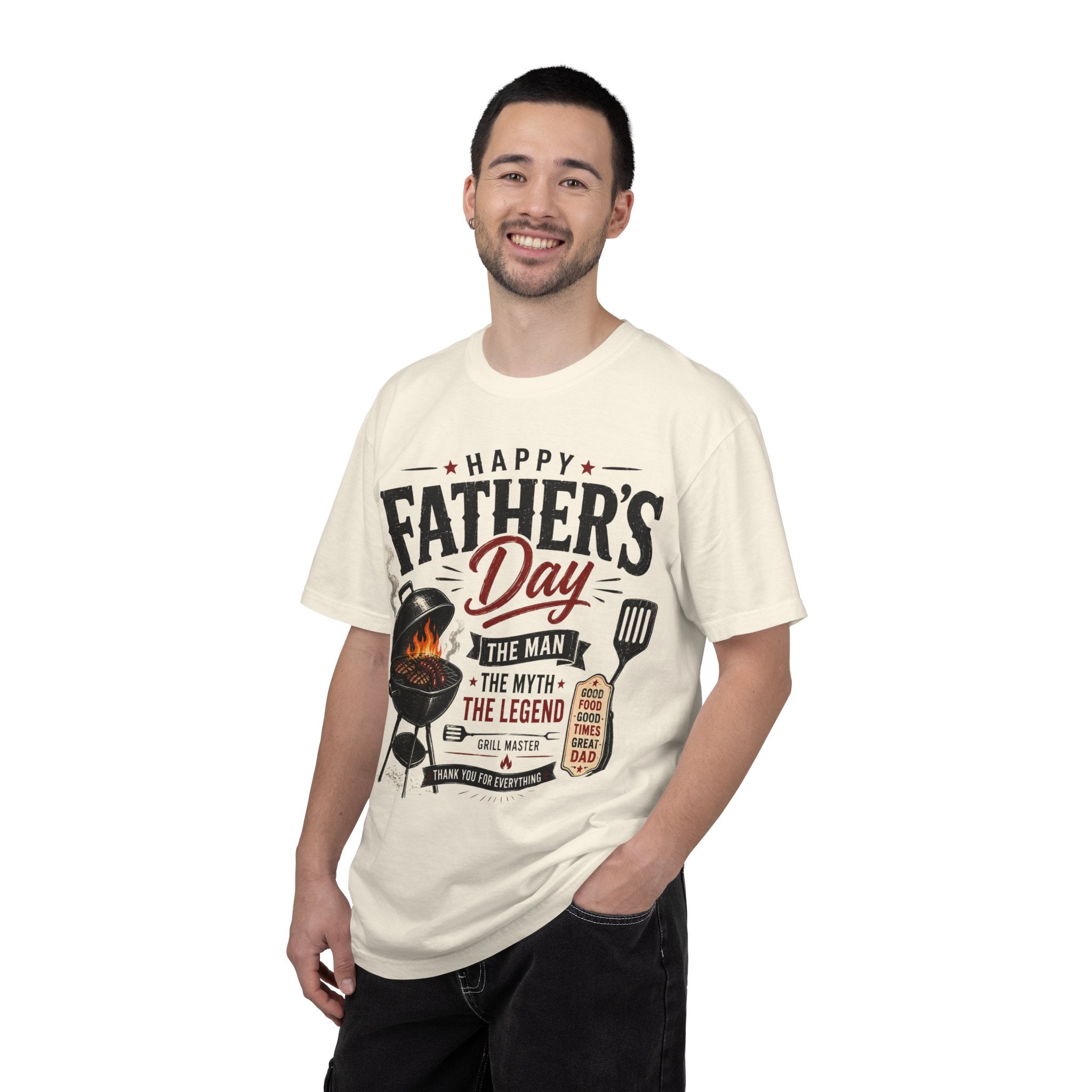 Father’s Day BBQ T-Shirt — "Happy Father’s Day: The Man, The Myth, The Legend"