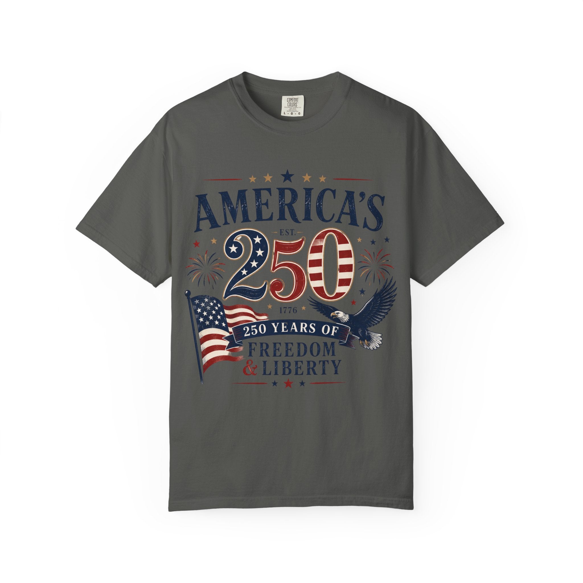 America's 250th Anniversary T-Shirt — '250 Years of Freedom & Liberty' Patriotic Tee