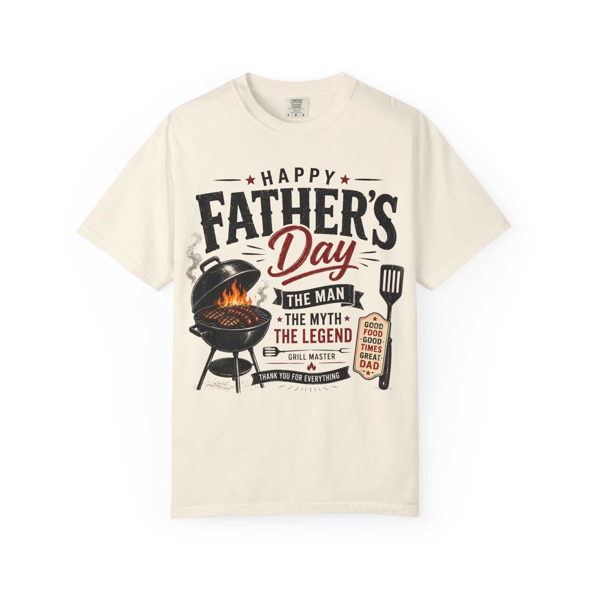 Father’s Day BBQ T-Shirt — "Happy Father’s Day: The Man, The Myth, The Legend"