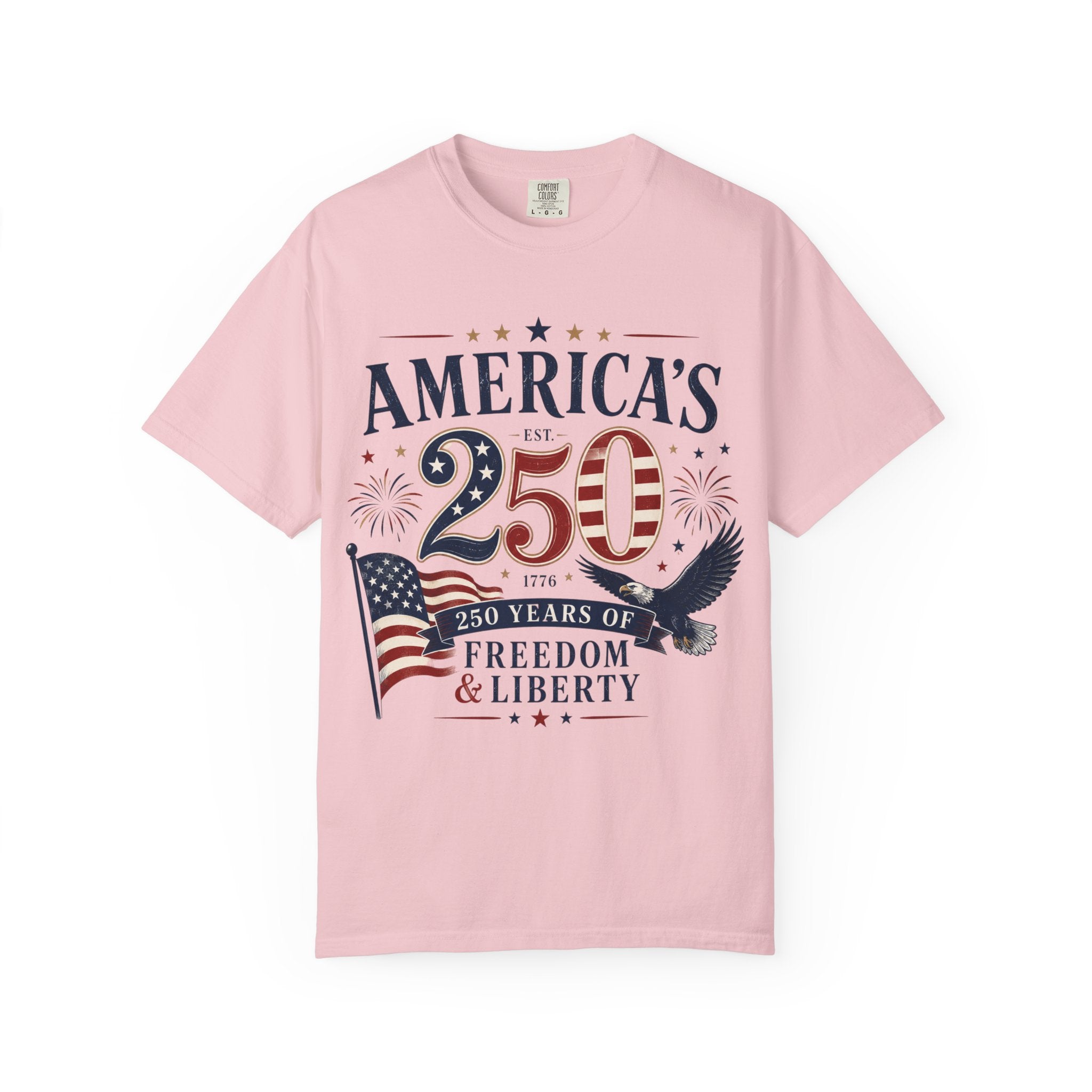 America's 250th Anniversary T-Shirt — '250 Years of Freedom & Liberty' Patriotic Tee