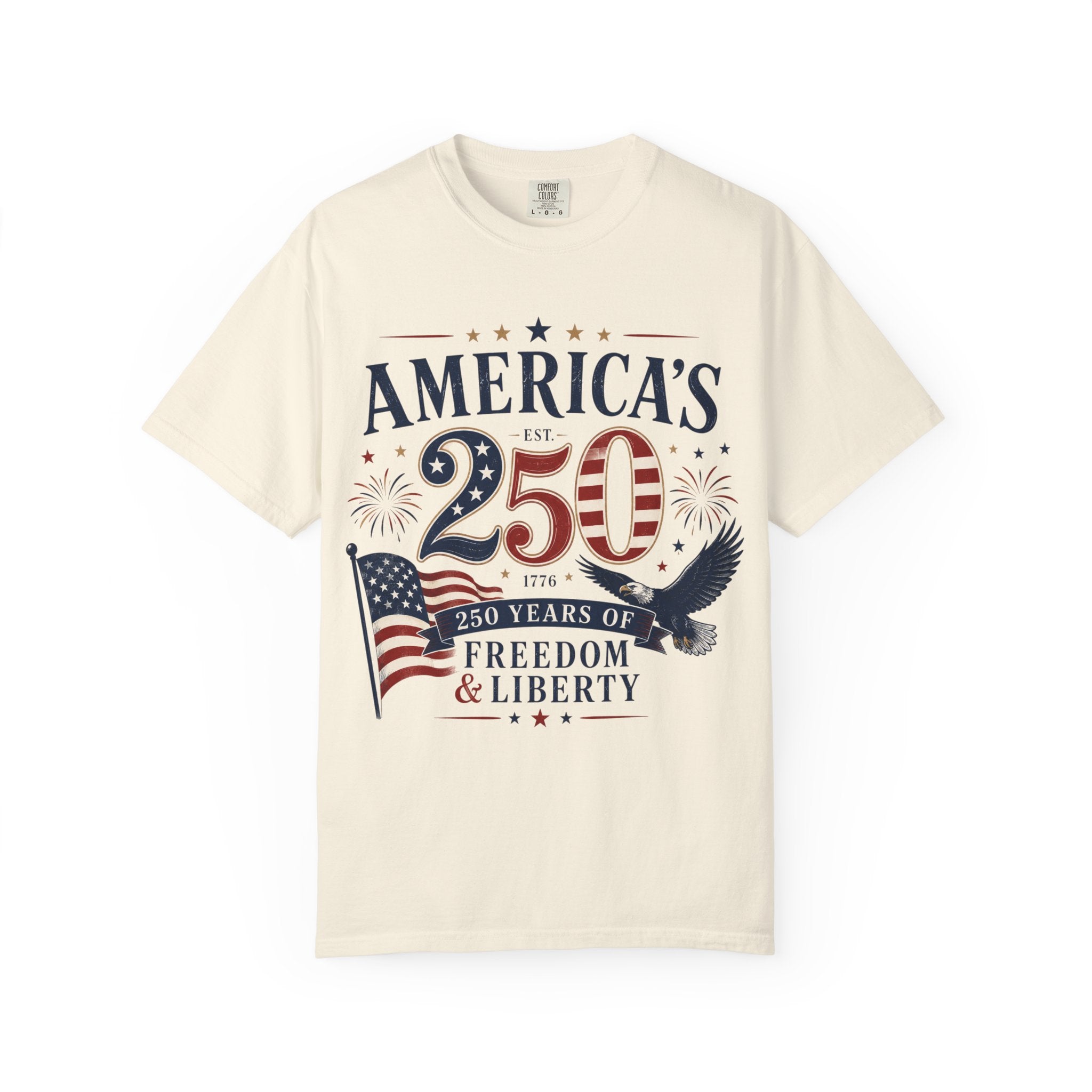 America's 250th Anniversary T-Shirt — '250 Years of Freedom & Liberty' Patriotic Tee