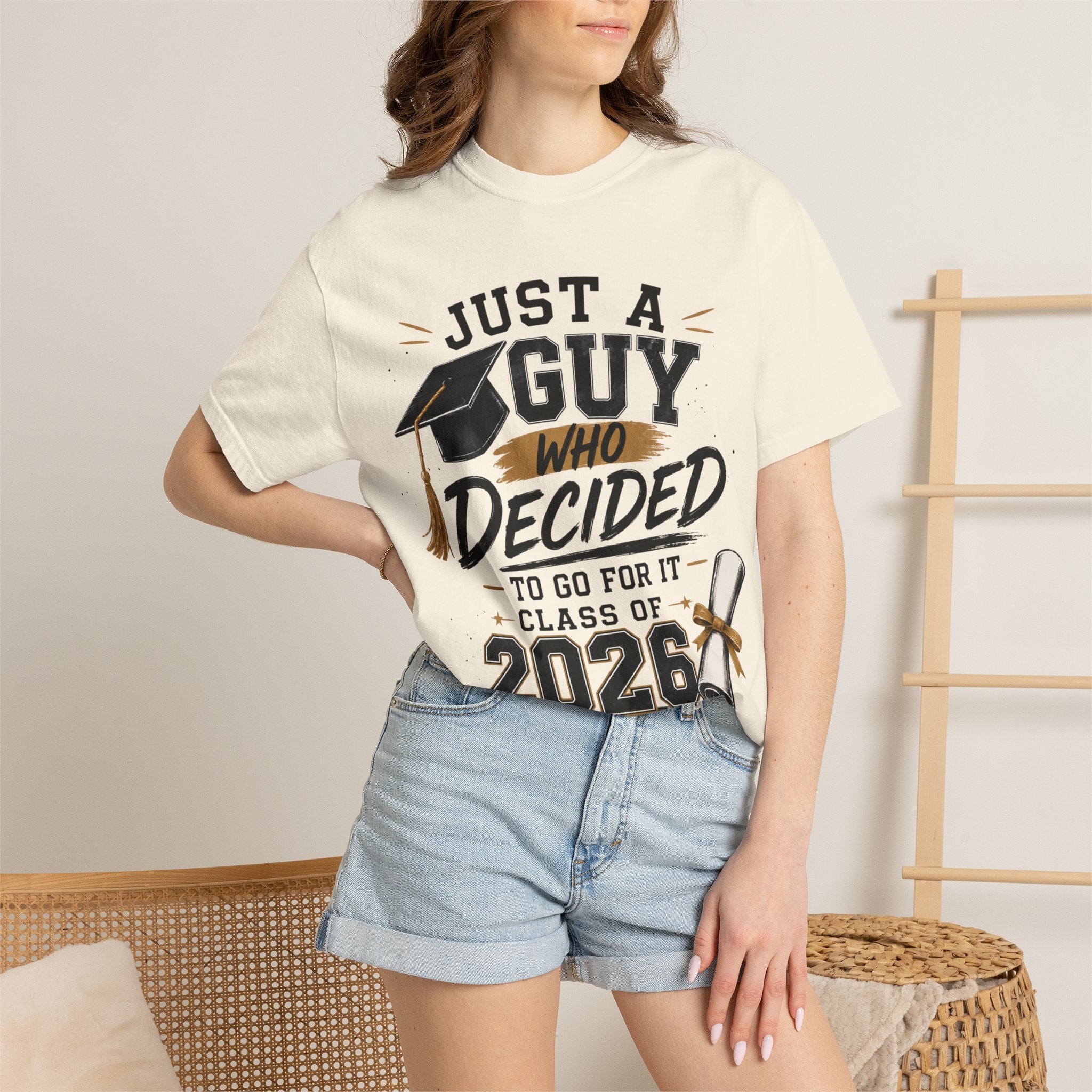 Graduation T-Shirt - "Just a Guy Who Decided" Class of 2026 Tee
