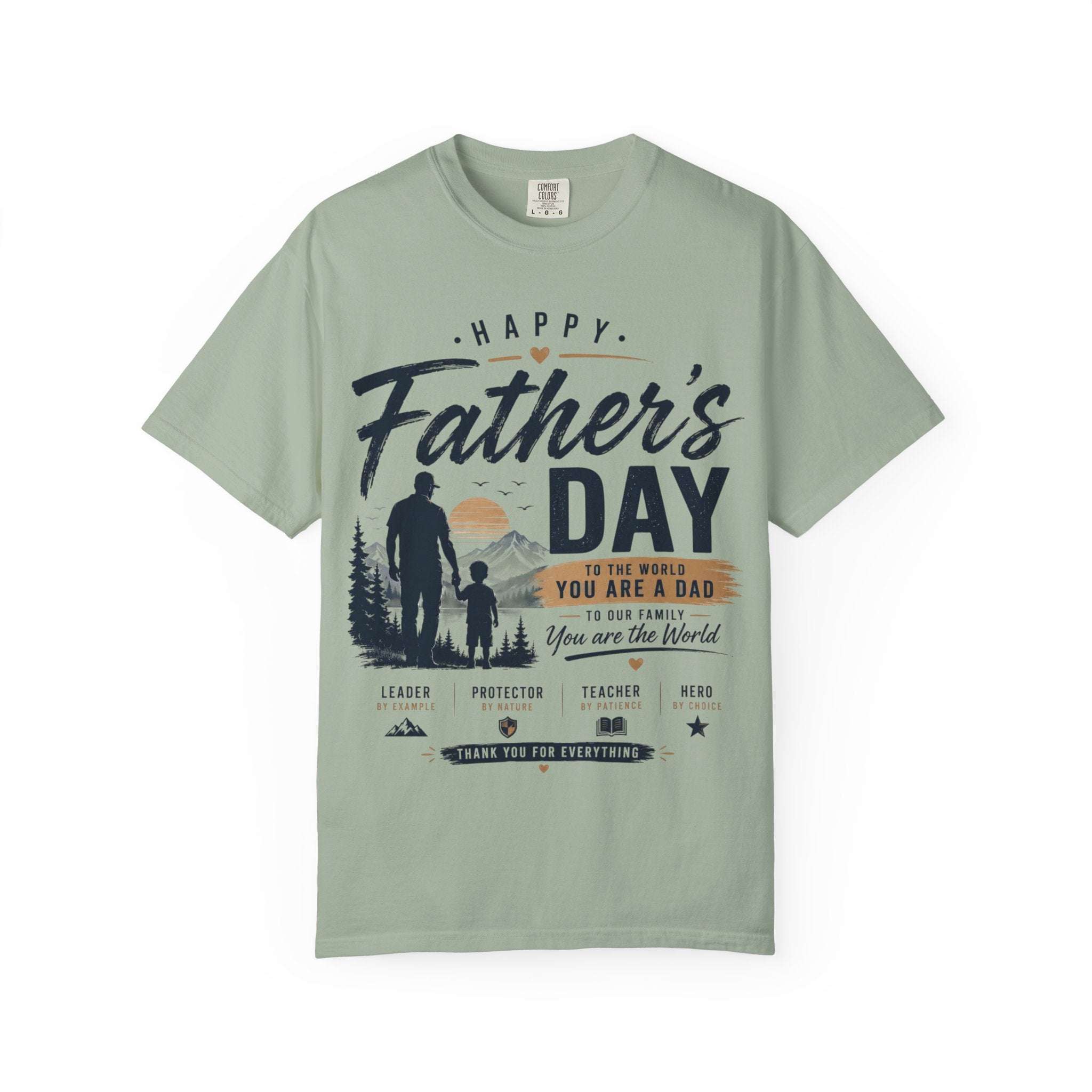 Father's Day T-Shirt — "Happy Father's Day, You Are A Dad, You Are The World" Vintage Dad Tee
