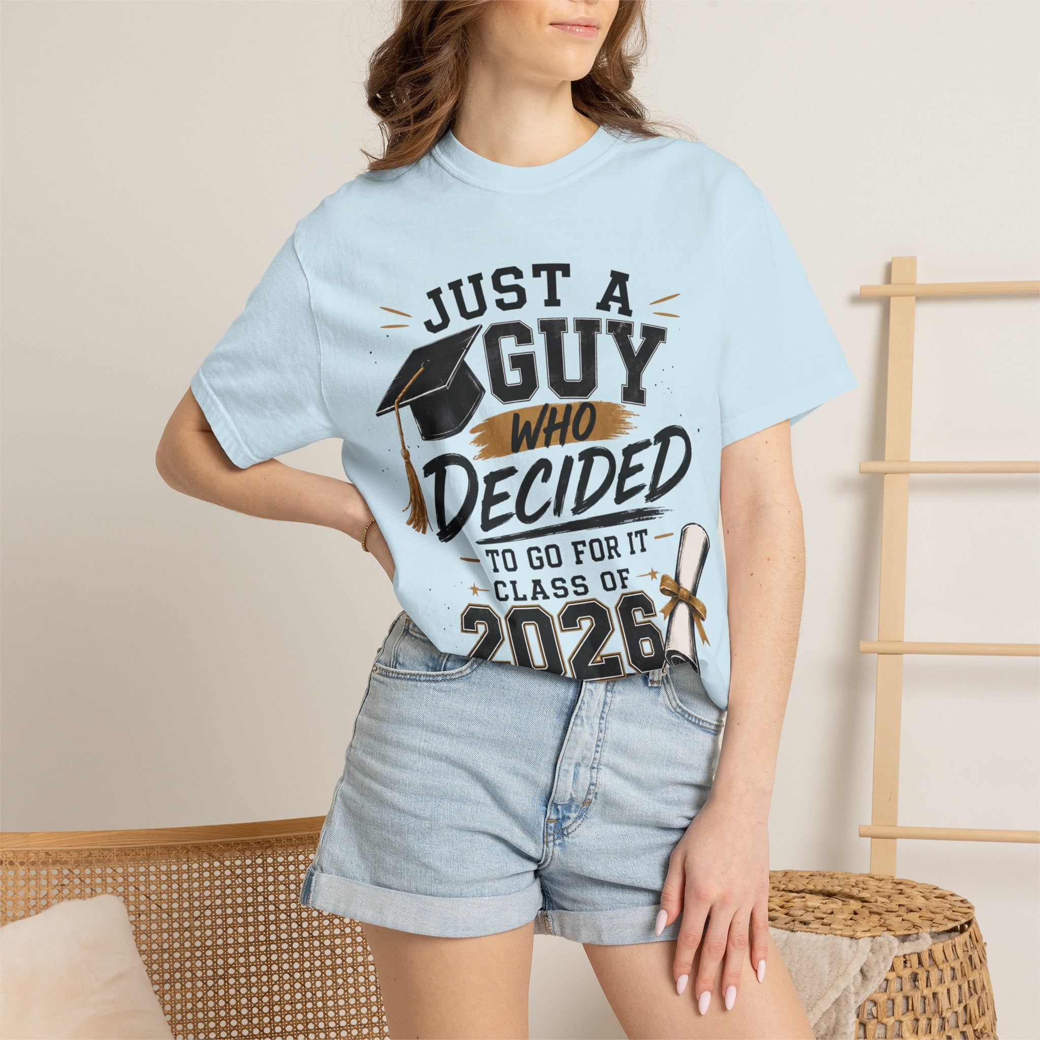 Graduation T-Shirt - "Just a Guy Who Decided" Class of 2026 Tee