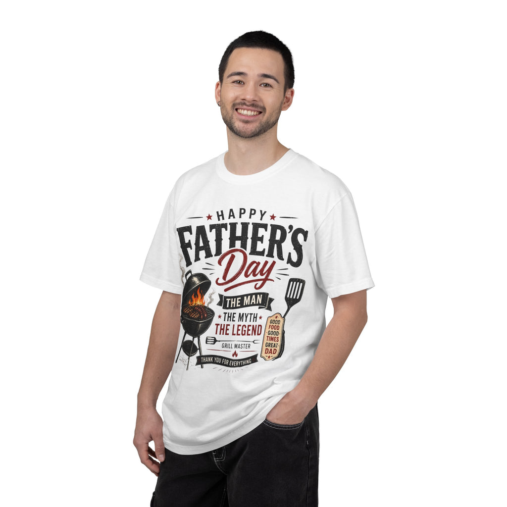 Father’s Day BBQ T-Shirt — "Happy Father’s Day: The Man, The Myth, The Legend"