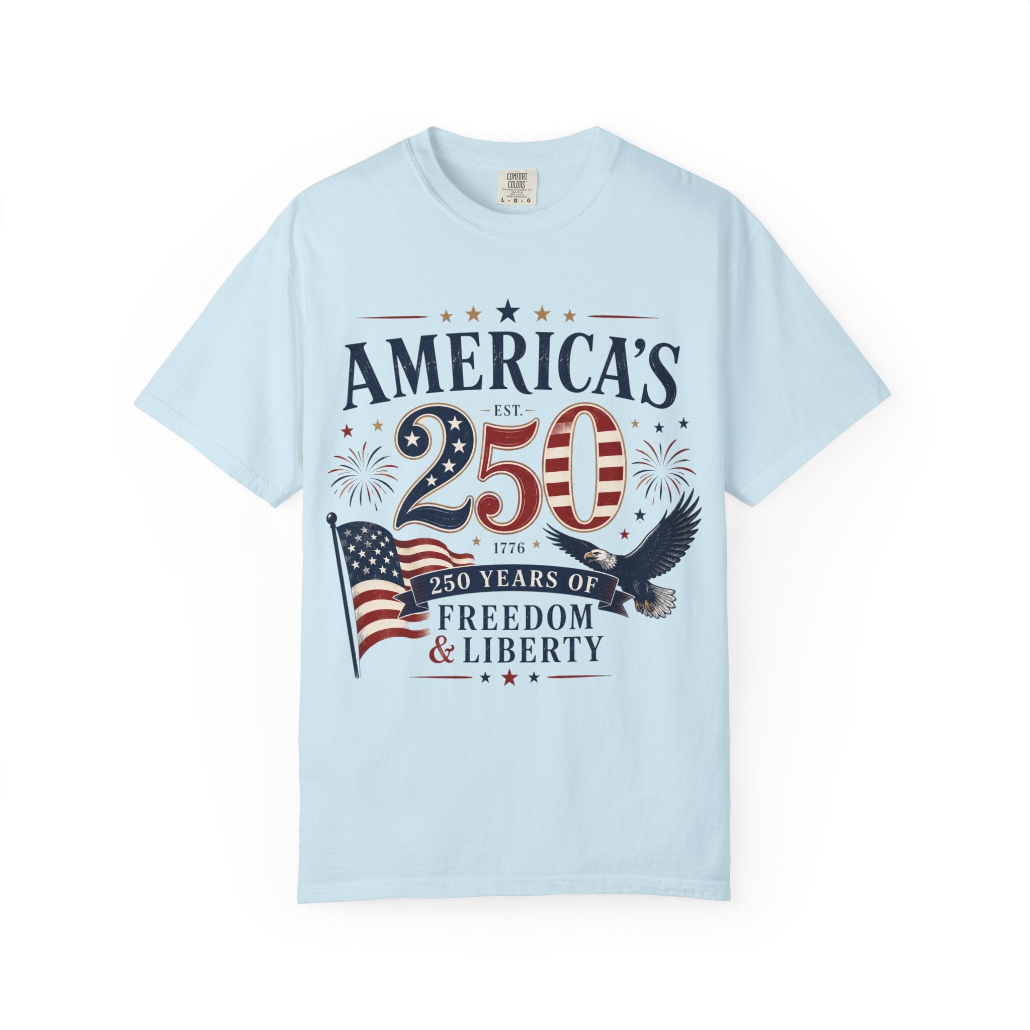 America's 250th Anniversary T-Shirt — '250 Years of Freedom & Liberty' Patriotic Tee