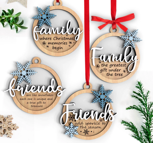 Family & Friends Snowflake Christmas Ornaments image 0