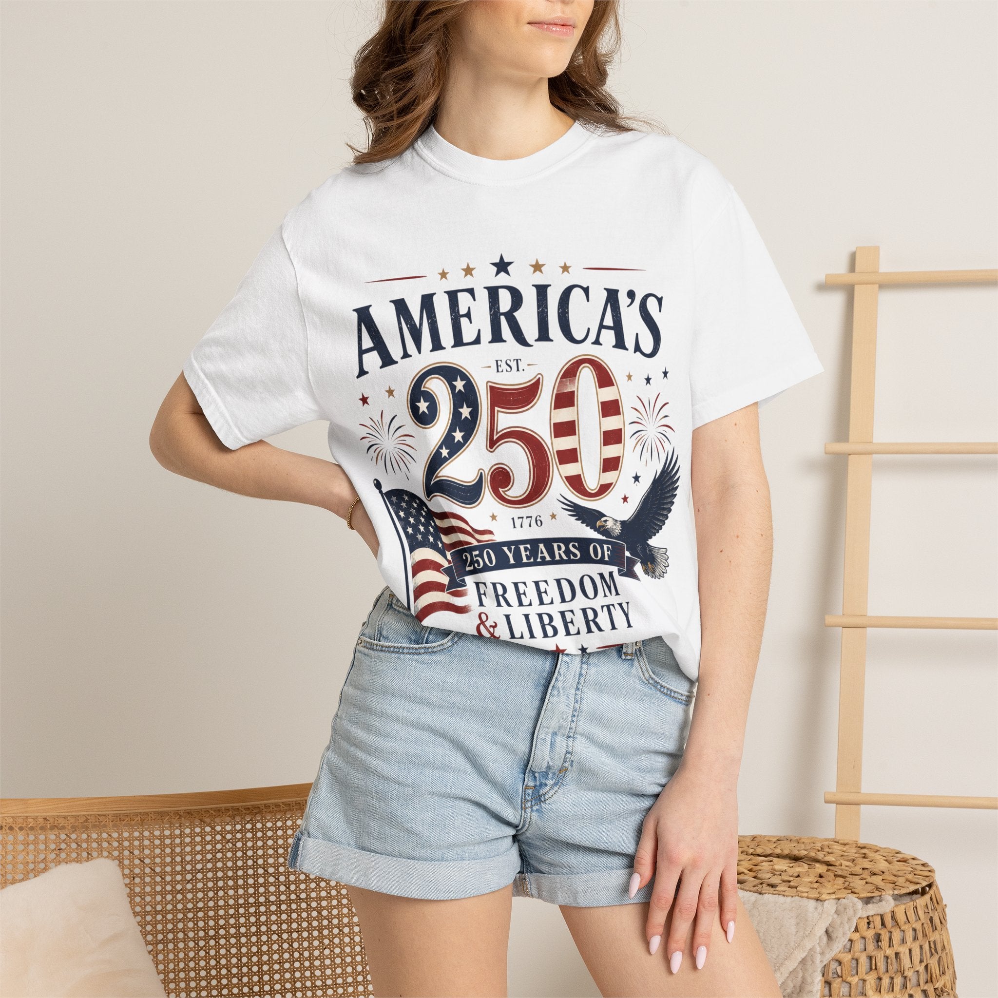 America's 250th Anniversary T-Shirt — '250 Years of Freedom & Liberty' Patriotic Tee