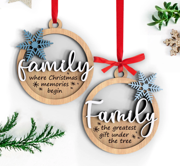 Family & Friends Snowflake Christmas Ornaments image 1